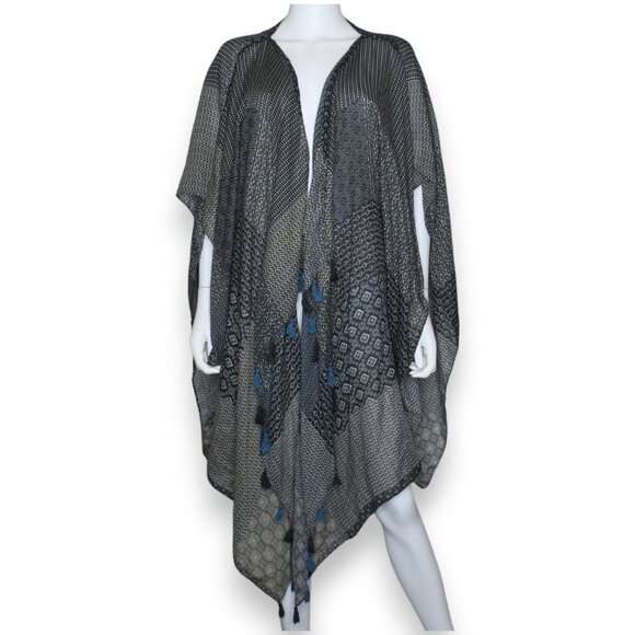 Free People Tops - Free People Boho Duster Swim Cover-Up Wrap Lightweight Tassels Women's Size 0S